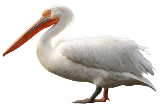 Isolated brown pelican bird with wings spread on transparent background for digital cutout and design projects