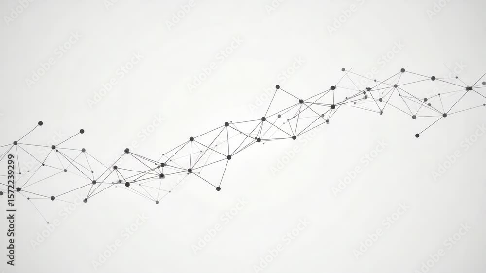 Aufkleber a network of interconnected nodes creates a futuristic and technological white background