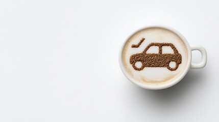 Car Latte Art Coffee Cup