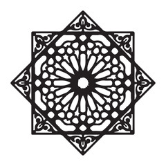 Celtic round islamic ornamental vector with floral mandala design and vintage decorative pattern