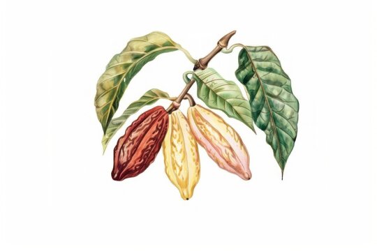 Cacao pods botanical illustration