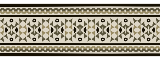 Ethnic border with geometric tribal pattern.