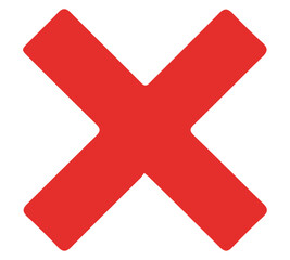 Bold Red Cross Mark / X Symbol. Bold red cross mark (X symbol), signifying error, incorrect, deny, close, cancel, delete, or prohibition. Ideal for UI and status indicators.