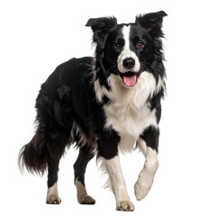 Fototapeta premium Herding Border Collie in Motion – Transparent Background