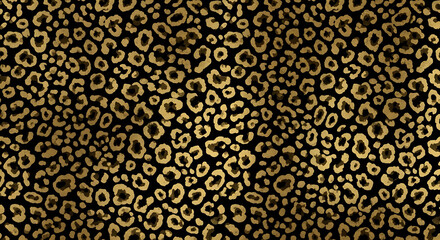 Golden Leopard Print Seamless Pattern.