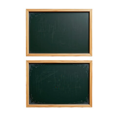 Fototapeta premium Vintage wooden framed chalkboards with a rustic finish, ideal for educational and decorative environments