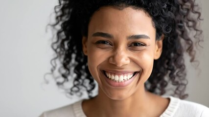 Closeup Portrait Of Smiling Woman