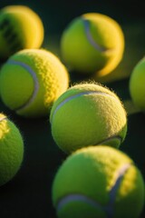 Close-up of several tennis balls (1)
