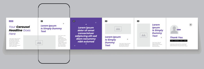 Social media banner frame or social media carousel template or media carousel post design. Editable post frame design.	