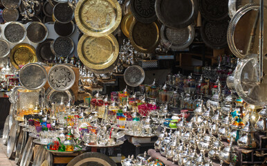 souvenirs for tourists in the old city souk