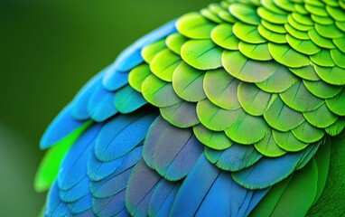 Fototapeta premium Close-up of vibrant parrot feathers