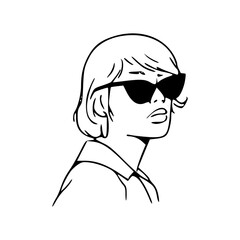 vector portrait of cool girl