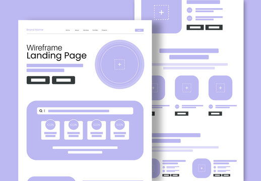 Modern Landing Page Wireframe Template