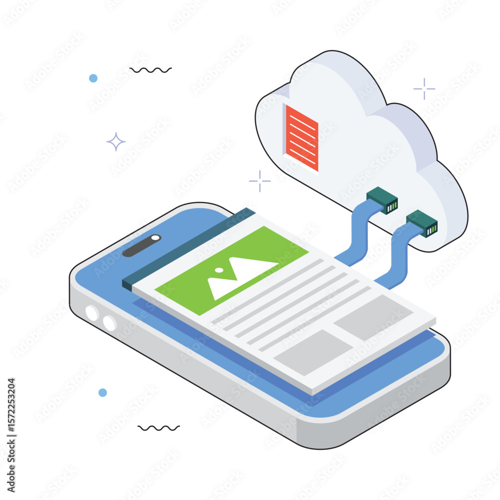 Poster cloud platform with analytics dashboard vector isometric illustration. eps 10 file