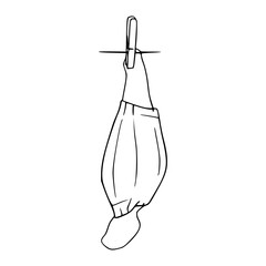minimalist hanging masker with clothespin