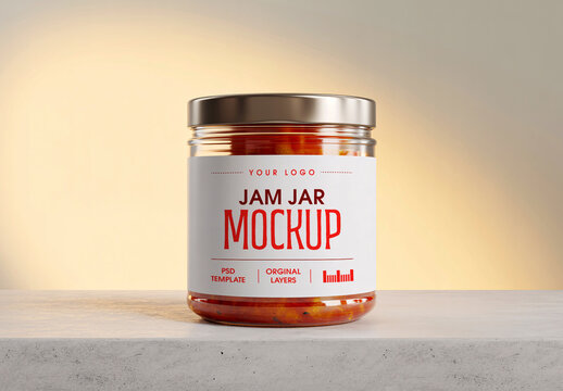 Product Packaging Jam Jar Mockup