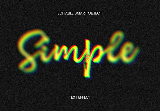 Retro Glitch Blur Text Effect Template
