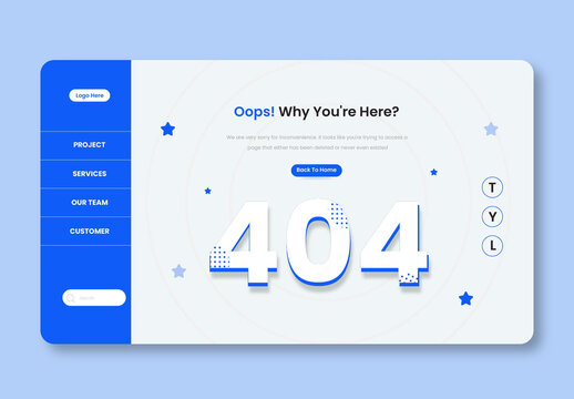 Simple 404 Page Not Found Design