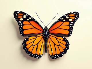 Fototapeta premium Monarch butterfly pattern with realistic wing details