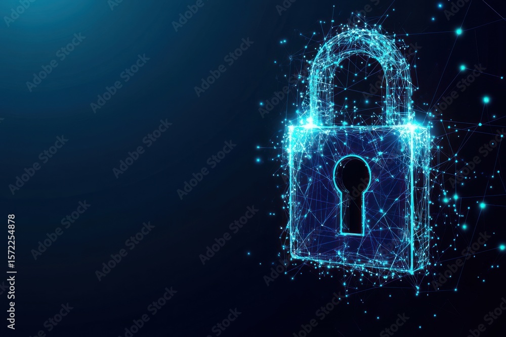 Poster technology theme security lock cybersecurity.