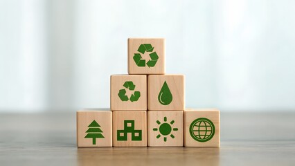 Wooden alphabet toy blocks with green letters