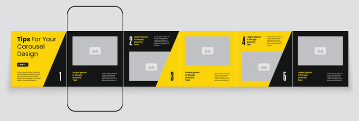 Social media banner frame or social media carousel template or media carousel post design. Editable post frame design.  © Tarek Digital