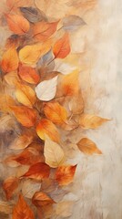Fototapeta premium Dry leaves painting texture plant.