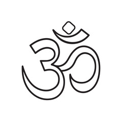 Simple Black Outline of the Sacred Om Symbol