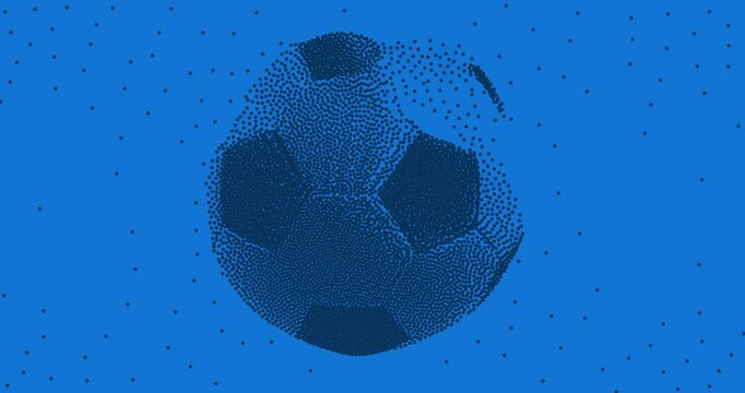  soccer ball transitions on blue background.