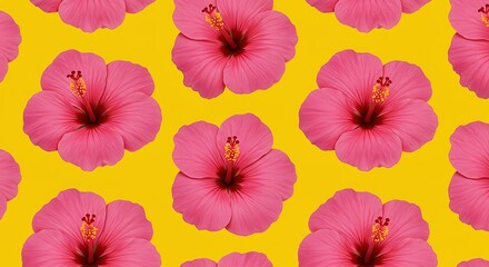 Vibrant Hibiscus Flower Pattern: A Tropical Delight