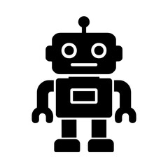Fototapeta premium Robot toy icon for kids — symbol of imagination and tech play, filled style