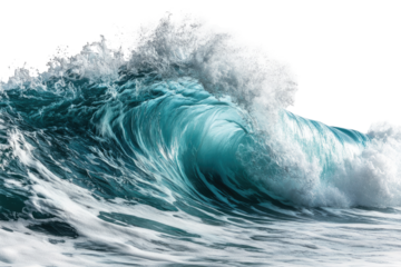 Powerful ocean wave cresting