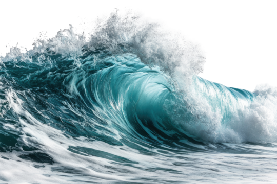 Powerful ocean wave cresting