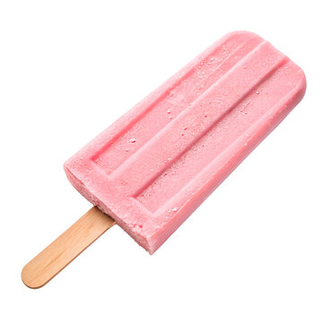 Colorful Popsicle with Red-Pink Sections on White Background PNG