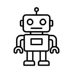 Fototapeta premium Robot toy icon for kids — symbol of imagination and tech play, outline style