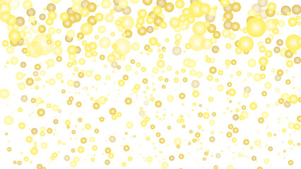 Golden confetti on transparent background. The shining gold dust, confetti with reflections.Festive background with gold glitter and confetti. Vector illustration of festive decoration.