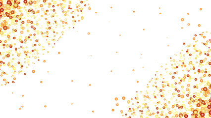 Gold Shiny ribbons, Golden serpentine and confetti on transparent background.Abstract background with many falling tiny gold confetti pieces and ribbon.