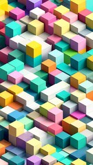 Obraz premium Colorful geometric shapes arranged in a pattern abstract background