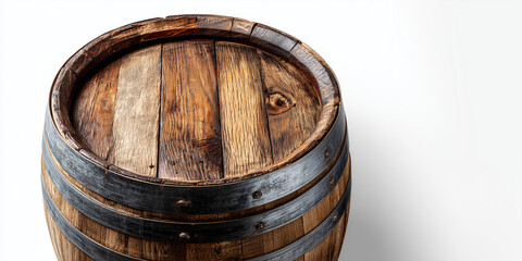 Obraz premium Close up, Wooden Barrel Isolated On White Background