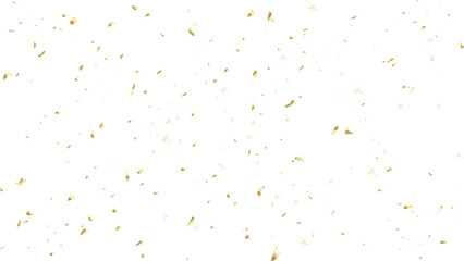 Golden stars, sparks, snowflakes.gold metallic. Golden confetti on transparent background.Amazing colorful confetti background balloon down for celebration. Vector illustration of festive decoration.