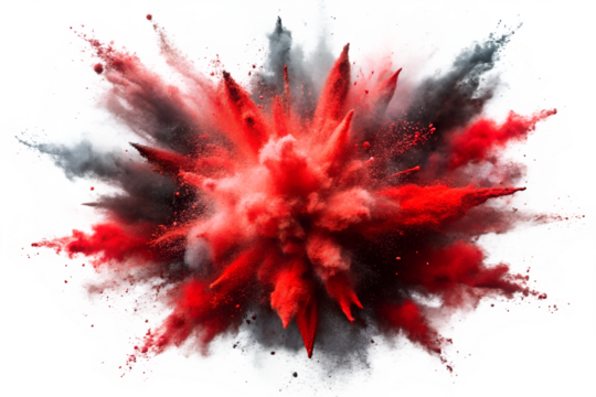 Colorful Powder Explosion on Transparent Background