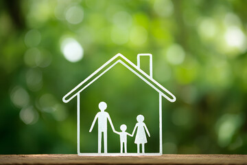 家族と安心の暮らしを象徴するシンプルな家のアイコン