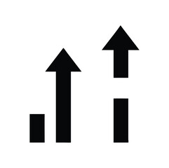 Profit growing green and red arrow icons. Isolated vector icon. Progress bar. Growing graph icons graph sign. Chart increase profit. Growth success arrow icon