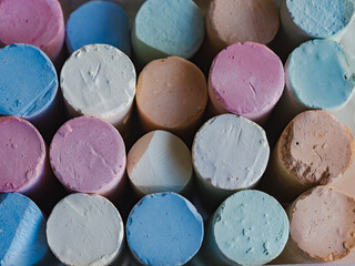 Assortment of Colorful Pastel Chalk Sticks