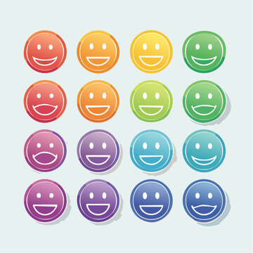 emotion-driven icon set in precise line-art with thematic multi-stop gradient fills