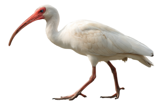 Majestic ibis bird isolated on transparent background in high-resolution PNG style for seamless cutout design