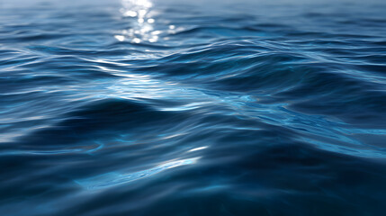 Naklejka premium Oceanic Serenity: A captivating view of the open sea. The gentle waves shimmer under the sunlight.