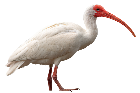 Majestic ibis bird isolated on transparent background in high-resolution PNG style for seamless cutout design - Powered by Adobe