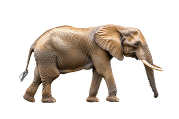 Obraz premium African Elephant, Walking Pose, Isolated on Transparent PNG, High-Resolution Image