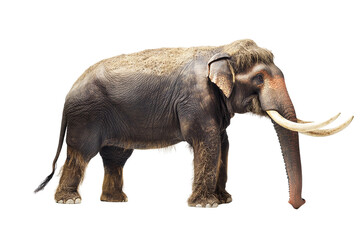 Obraz premium Majestic Asian Elephant, isolated on transparent PNG, detailed profile view.